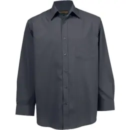 Grey Mens Basic Poly Cotton Lounge Long Sleeve